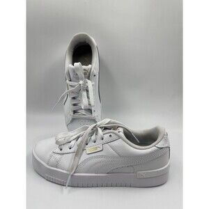 PUMA Court Sneaker, White, Women's Casual Low Top Leather Shoes Size 6